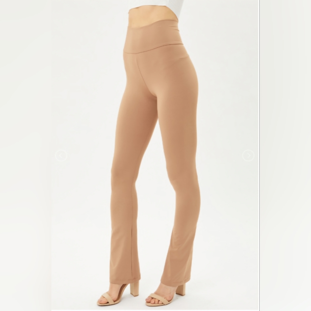 BEIGE FLARE LEGGINGS